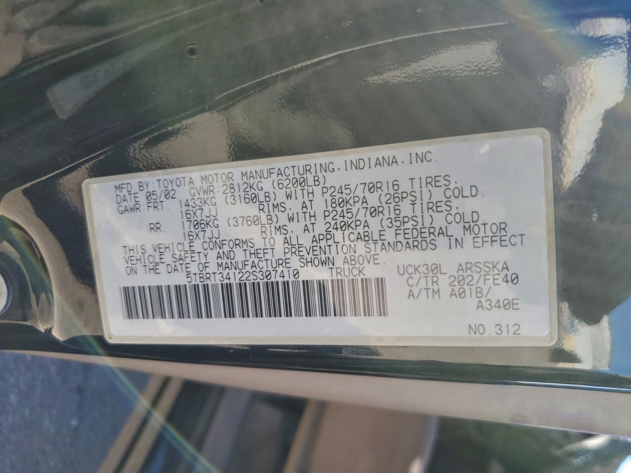 2002 TOYOTA TUNDRA ACCESS CAB photo 12