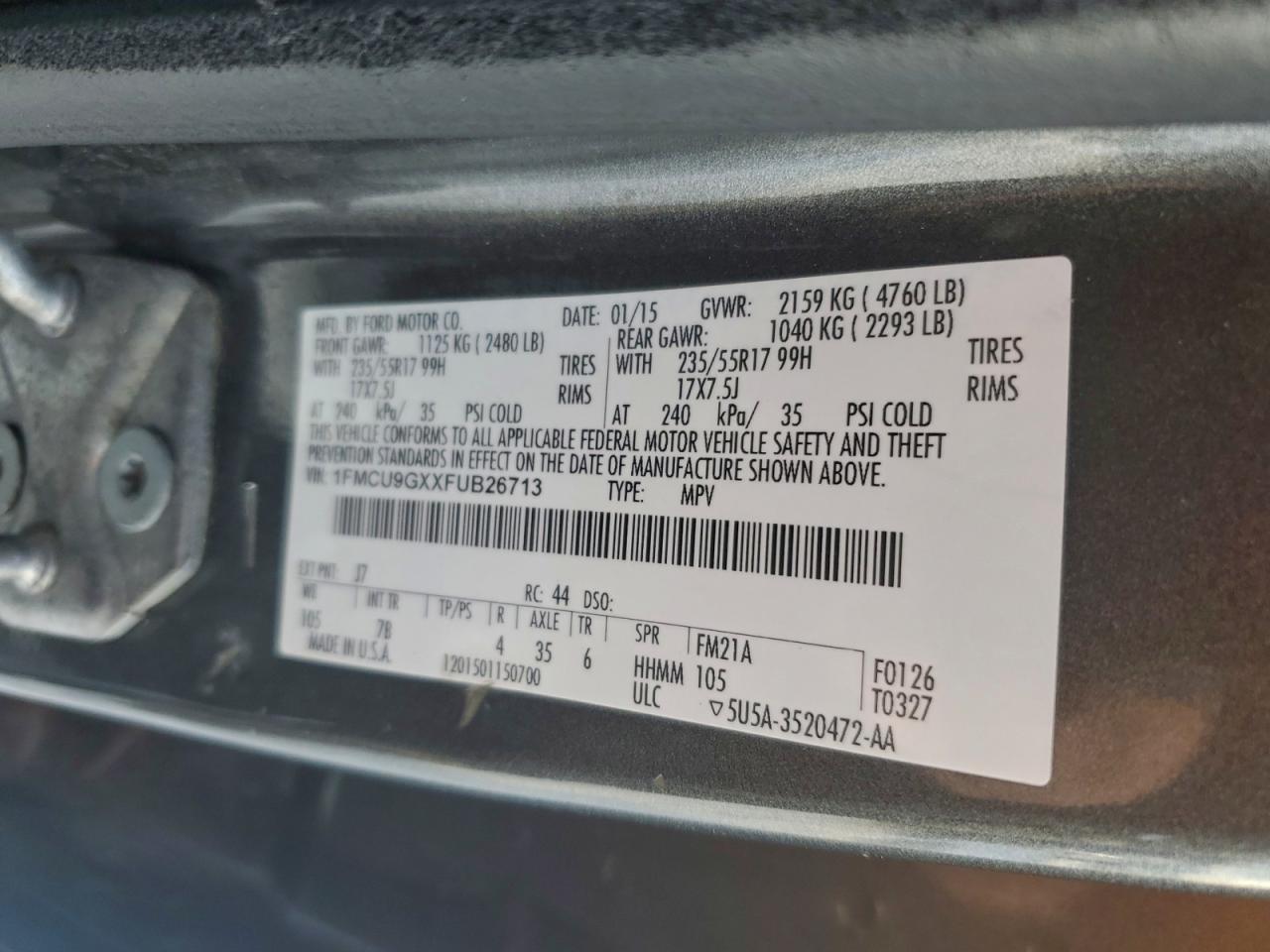 2015 FORD ESCAPE SE photo 13