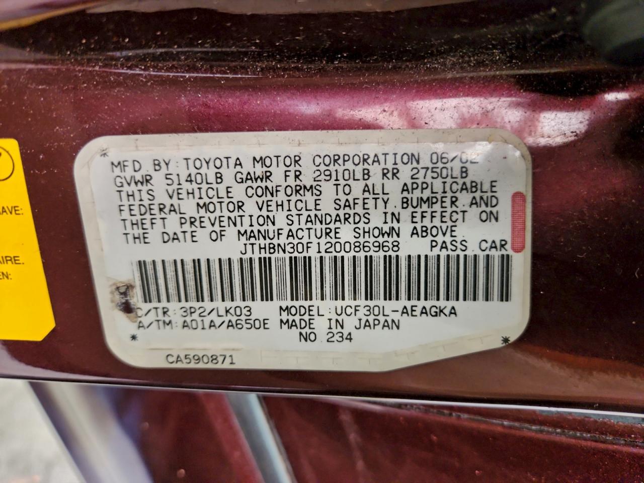 2002 LEXUS LS 430 photo 12