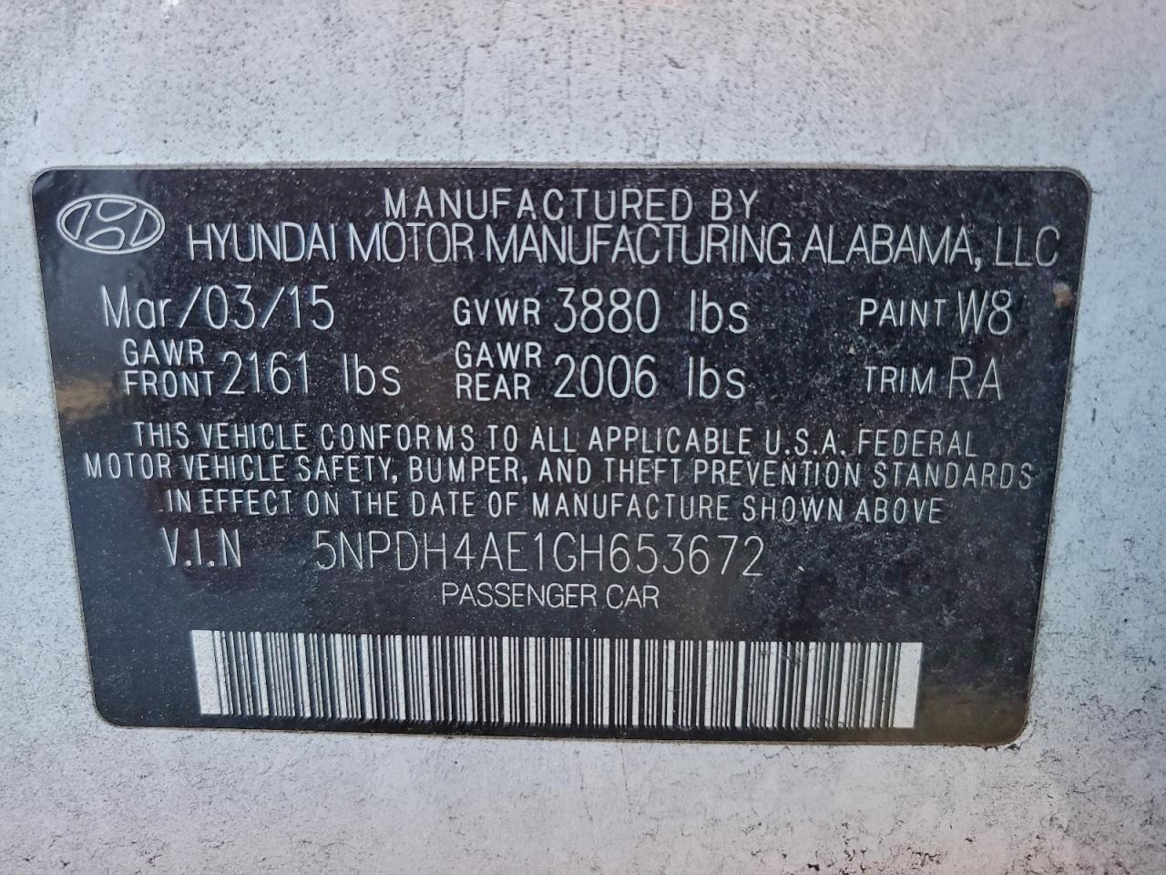 2016 HYUNDAI ELANTRA SE photo 12