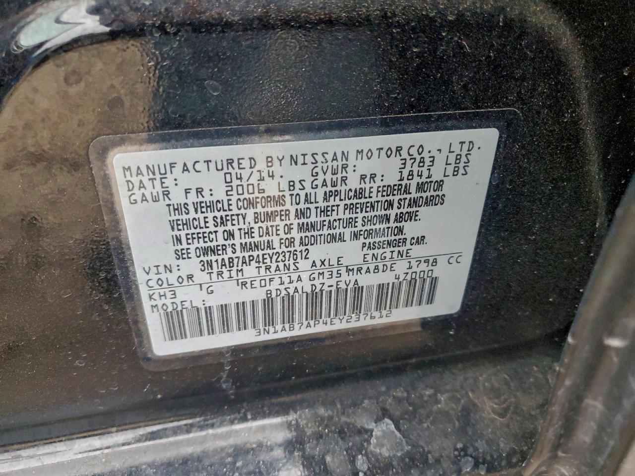 2014 NISSAN SENTRA S photo 13