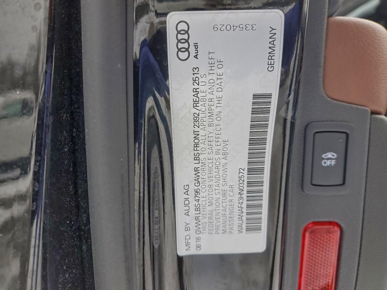 2017 AUDI A4 PREMIUM photo 12