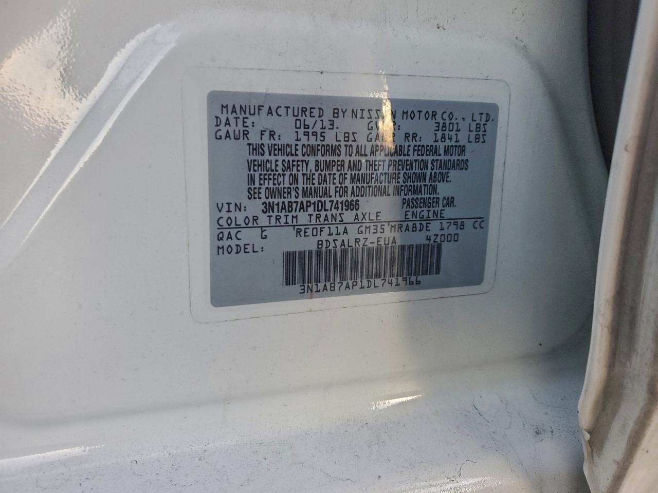 2013 NISSAN SENTRA S photo 12