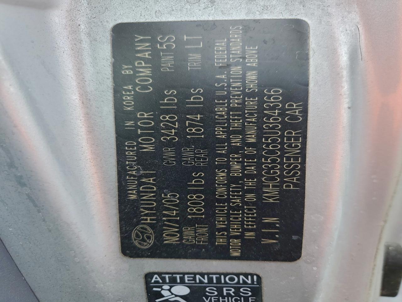 2005 HYUNDAI ACCENT GS photo 12