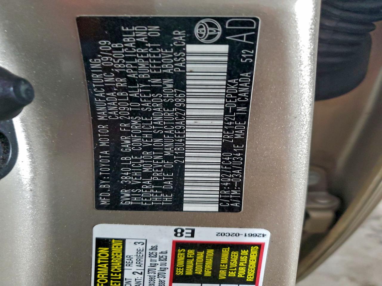 2010 TOYOTA COROLLA BASE photo 12