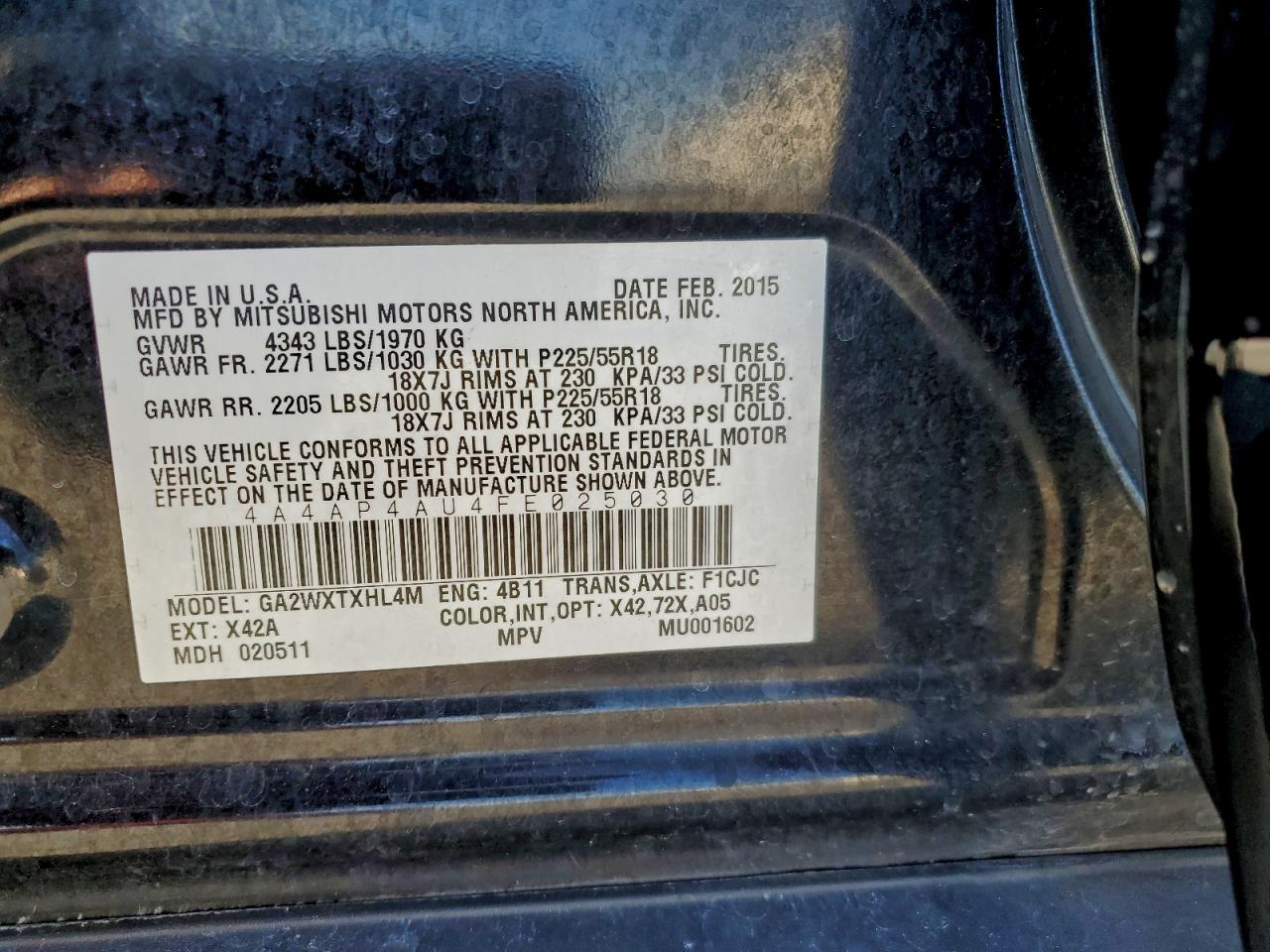 2015 MITSUBISHI OUTLANDER SPORT SE photo 13