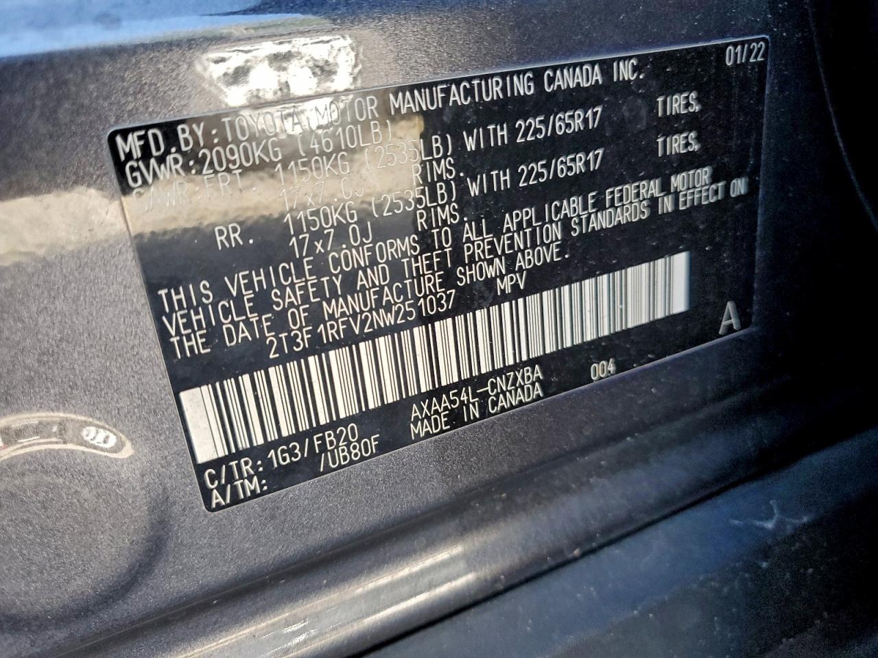 2022 TOYOTA RAV4 LE photo 13