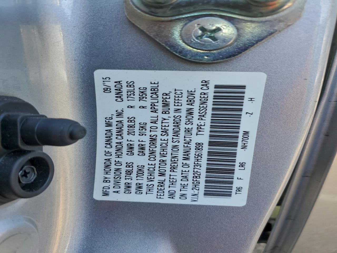 2015 HONDA CIVIC SE photo 12