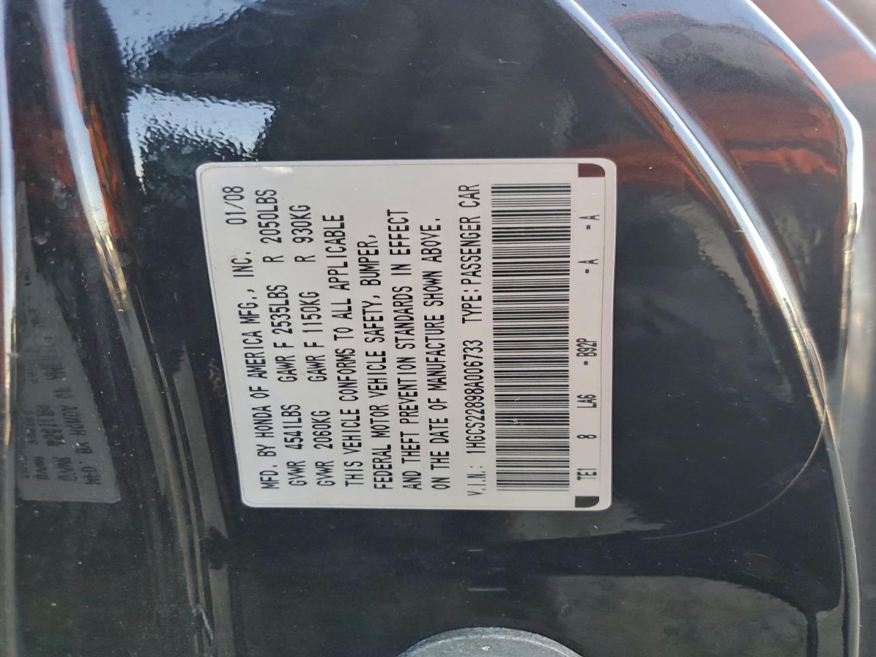 2008 HONDA ACCORD EXL photo 13