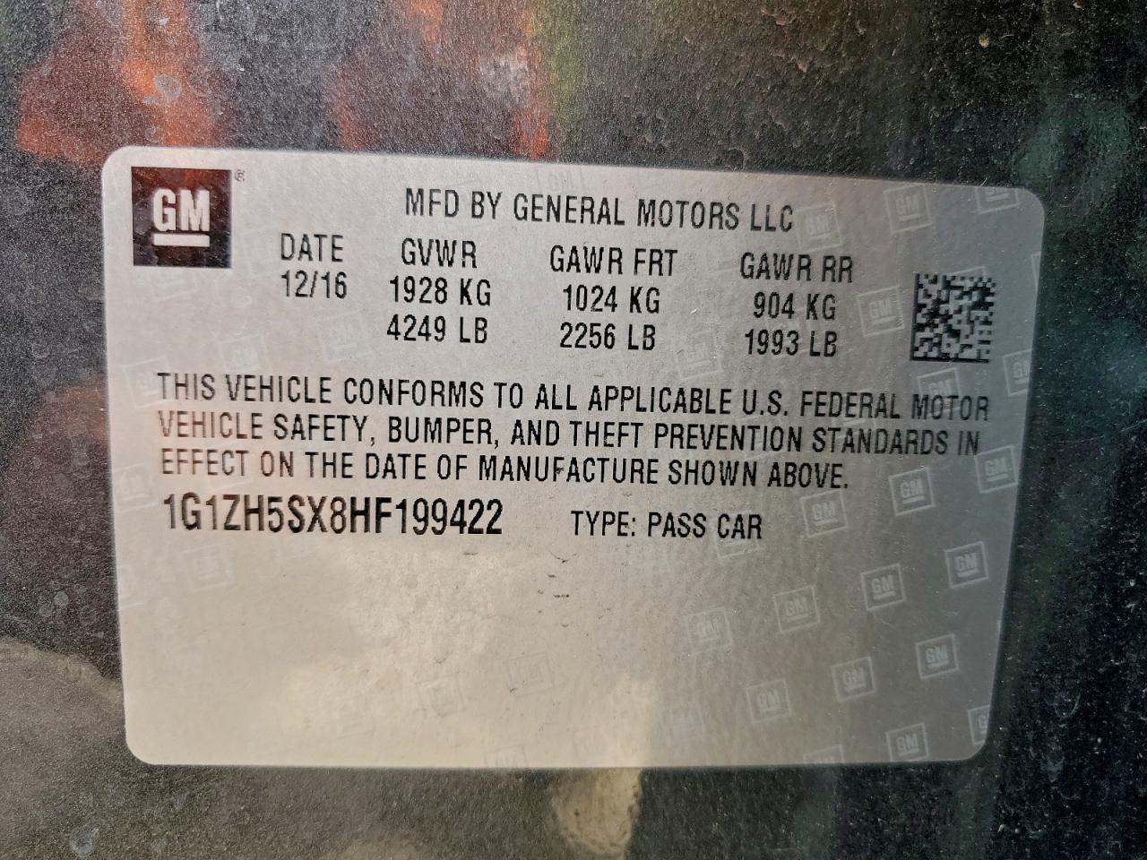 2017 CHEVROLET MALIBU PREMIER photo 12