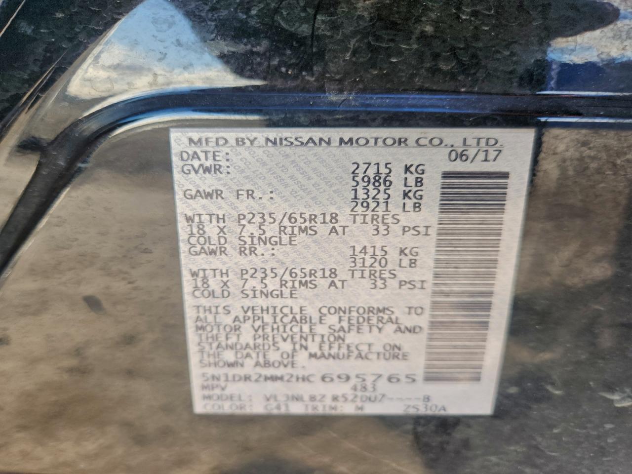 2017 NISSAN PATHFINDER S photo 13