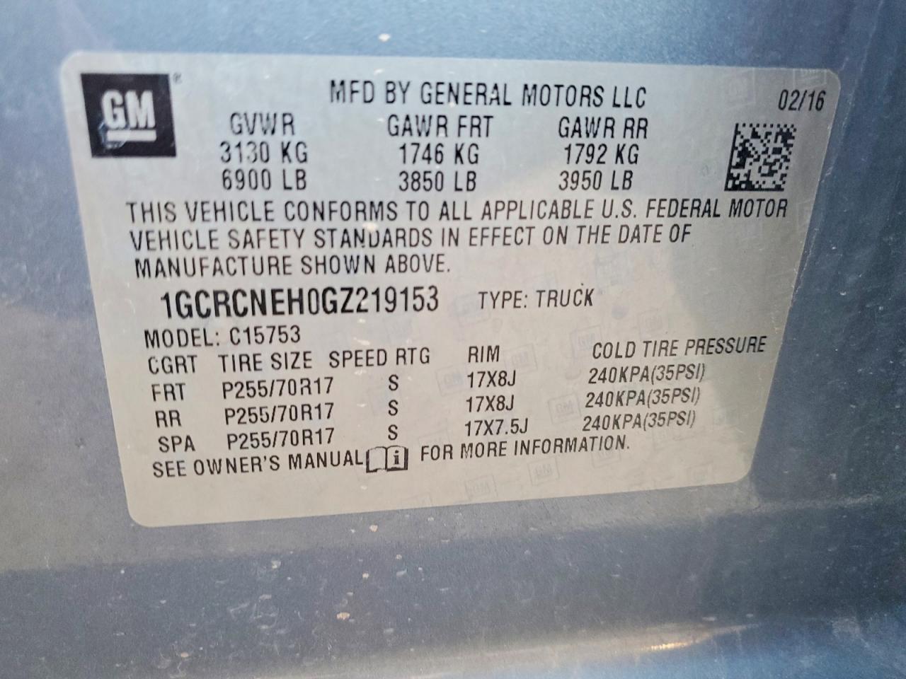 2016 CHEVROLET SILVERADO C1500 photo 12