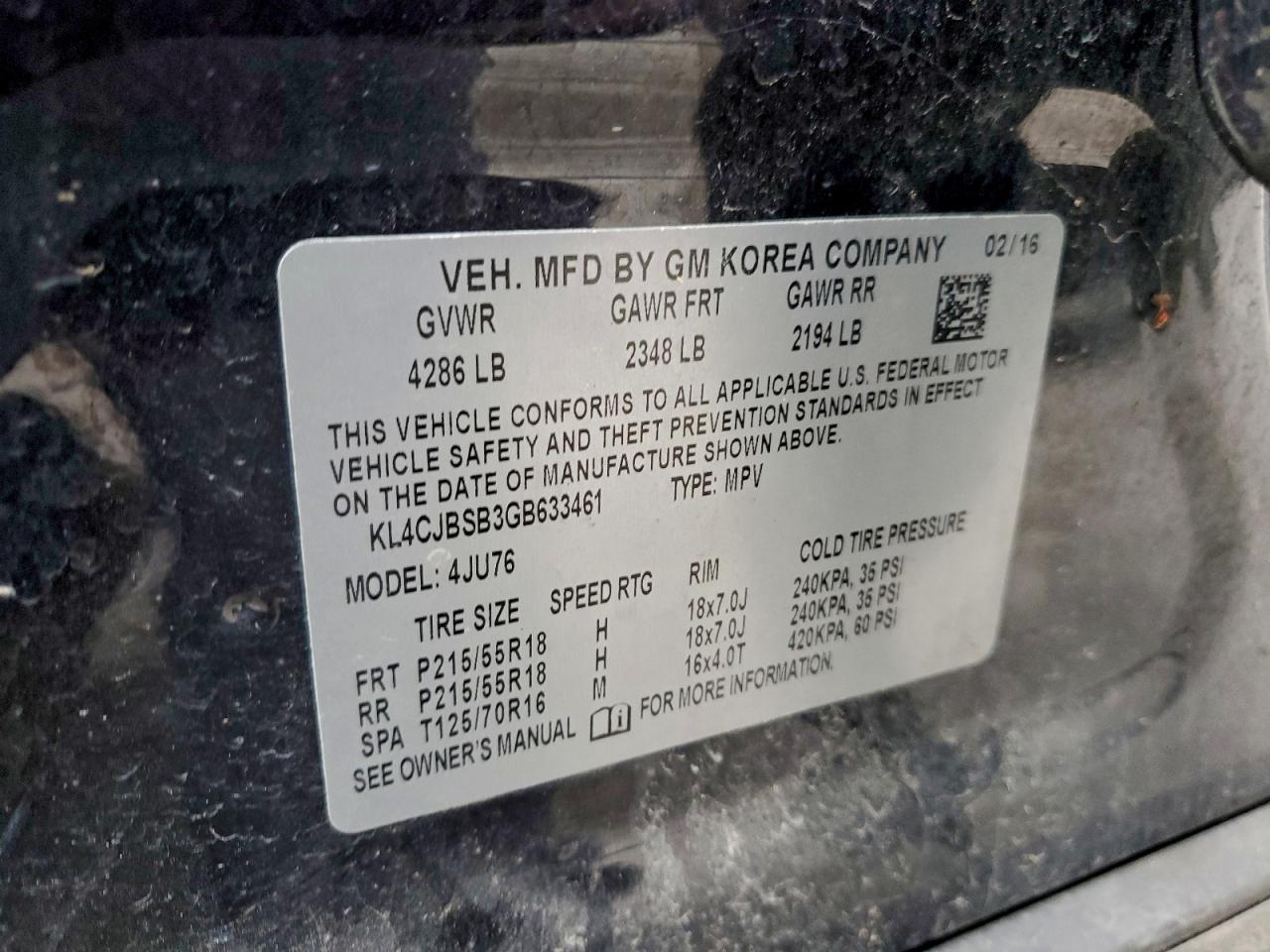 2016 BUICK ENCORE CONVENIENCE photo 13