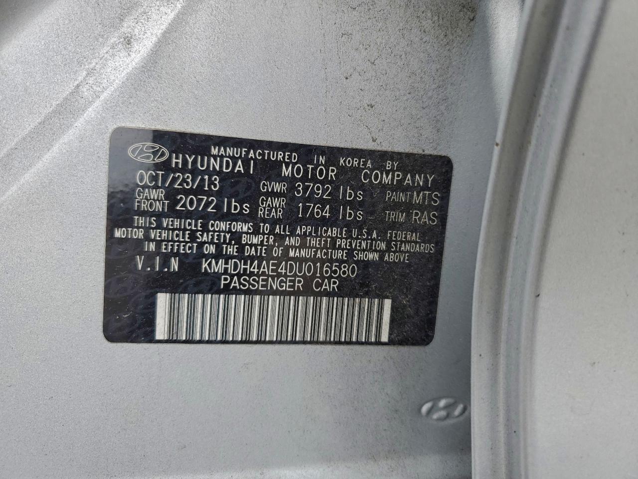 2013 HYUNDAI ELANTRA GLS photo 12