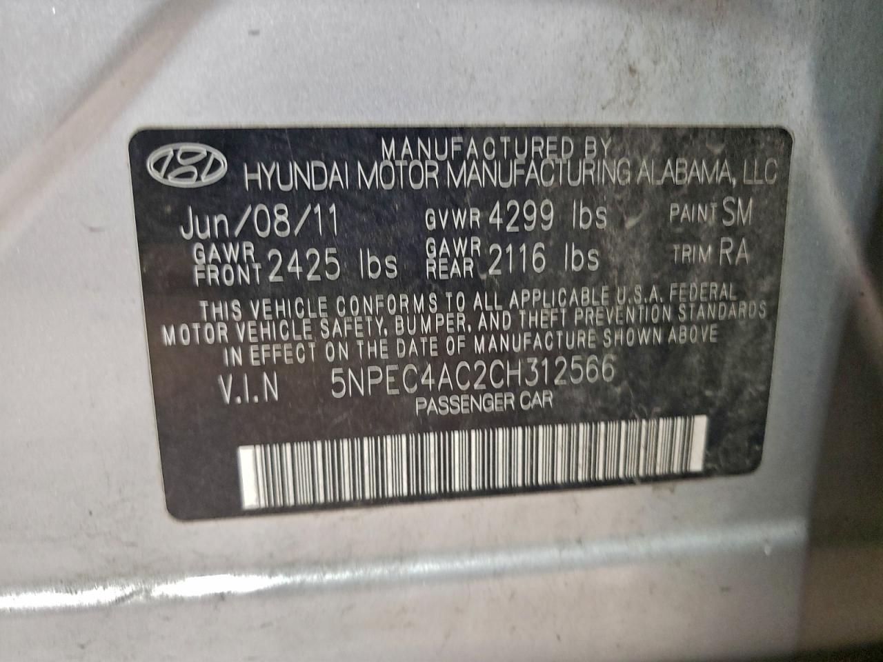 2012 HYUNDAI SONATA SE photo 12