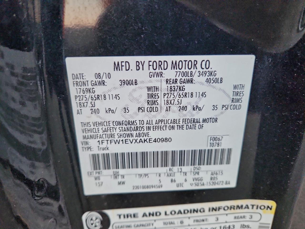 2010 FORD F150 SUPERCREW photo 12