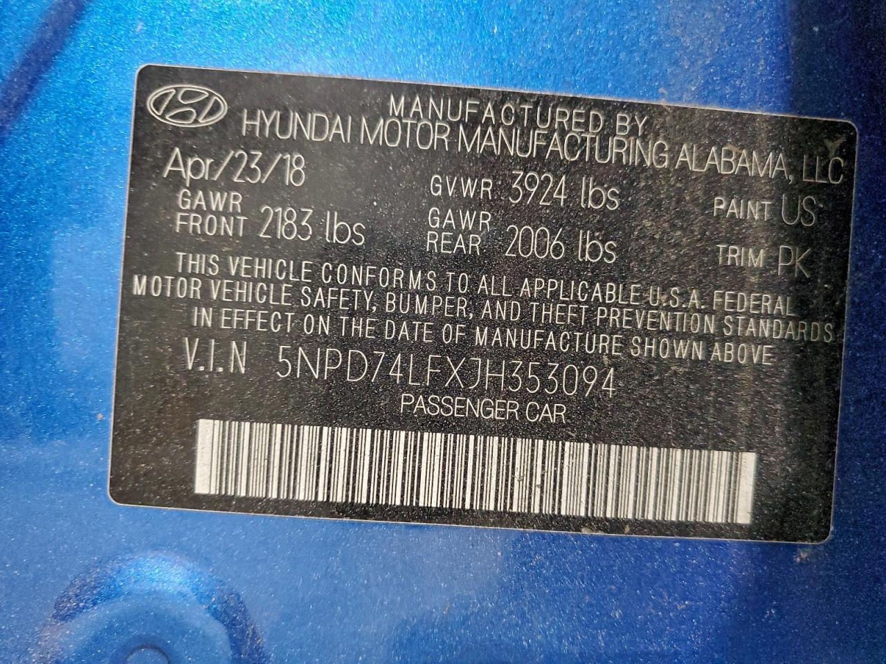 2018 HYUNDAI ELANTRA SE photo 13