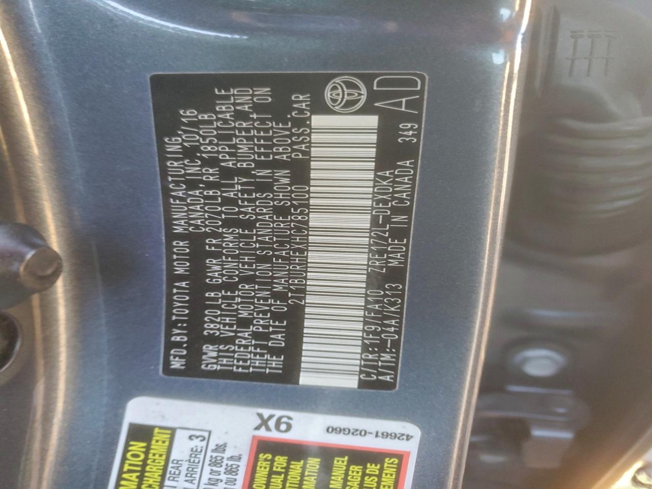 2017 TOYOTA COROLLA L photo 45