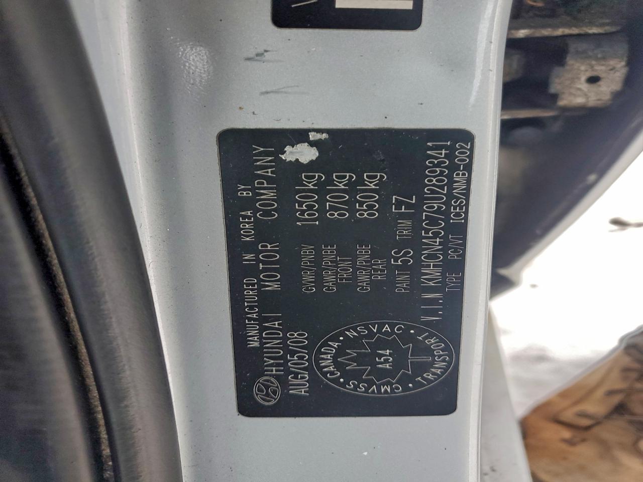 2009 HYUNDAI ACCENT GLS photo 12