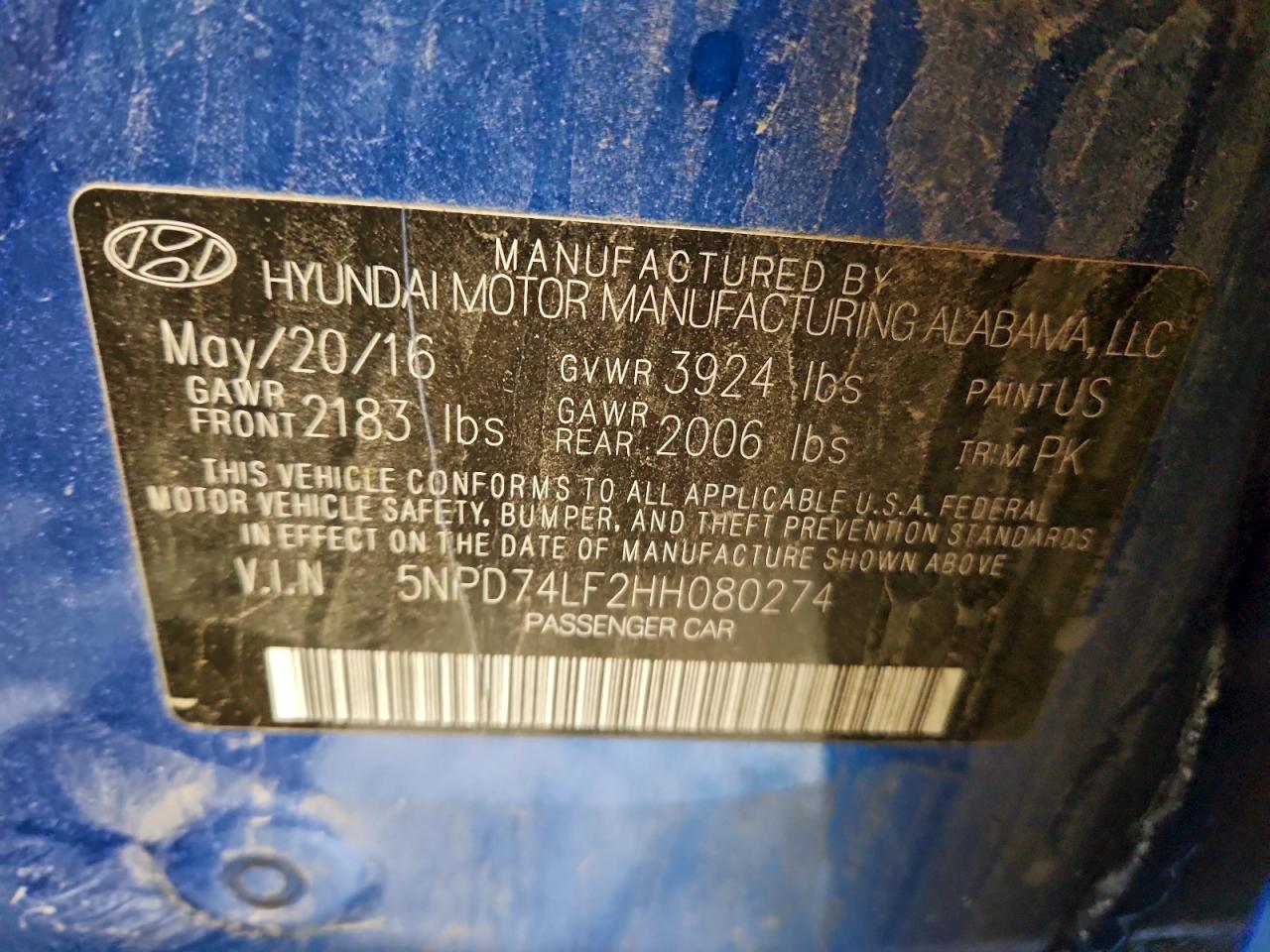 2017 HYUNDAI ELANTRA SE photo 12