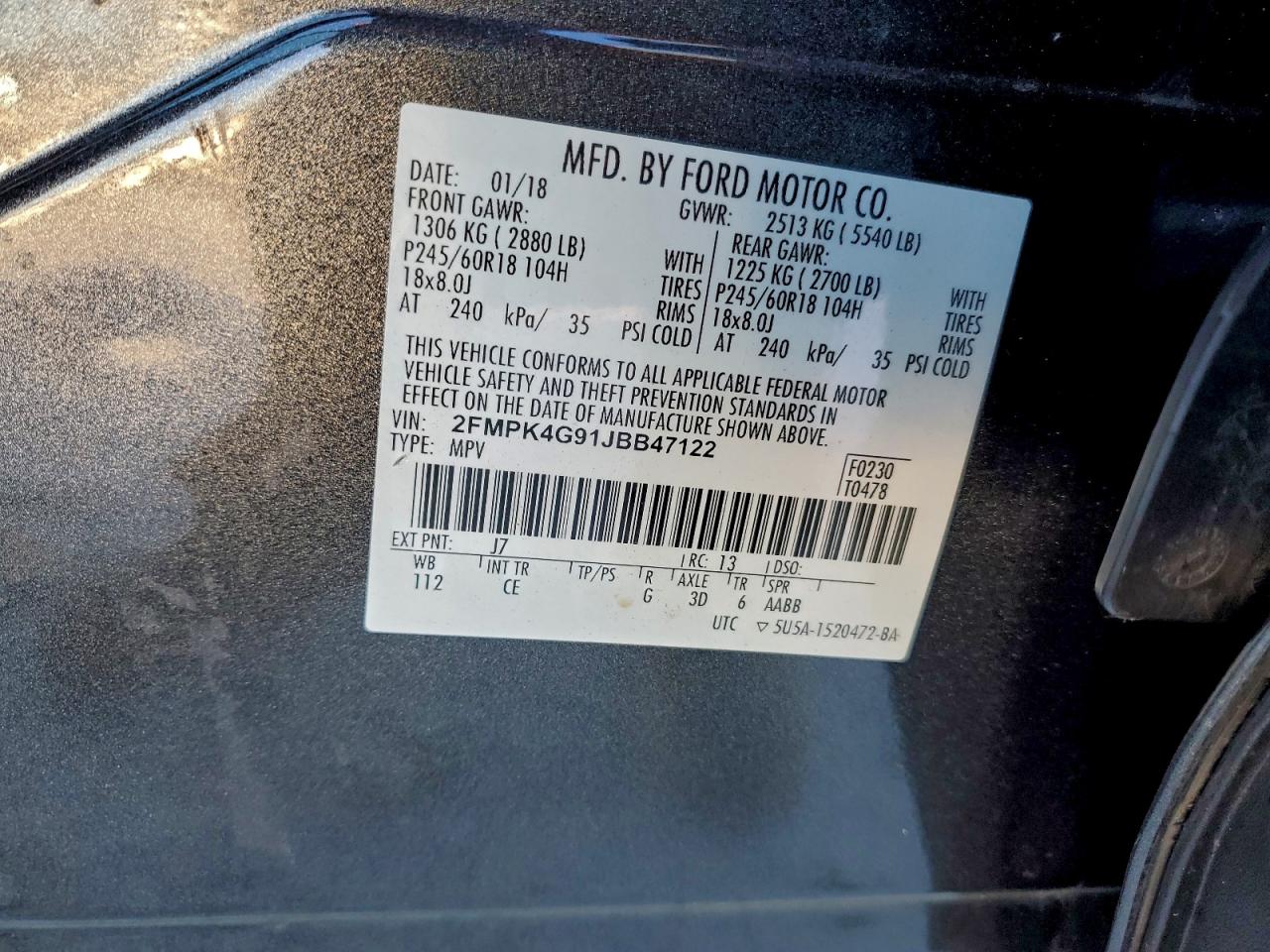 2018 FORD EDGE SE photo 13