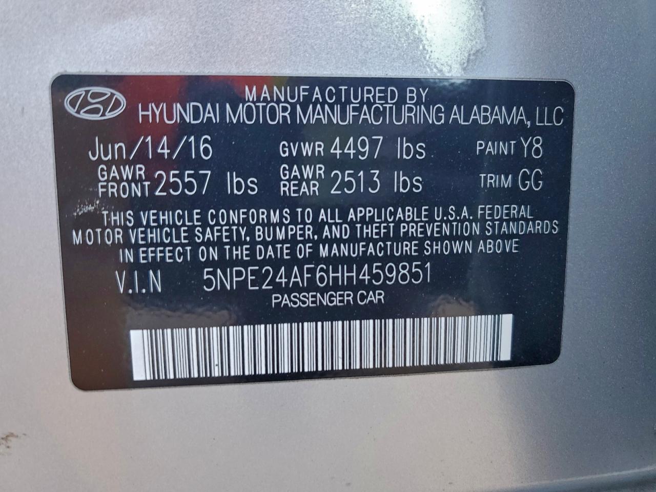2017 HYUNDAI SONATA SE photo 12