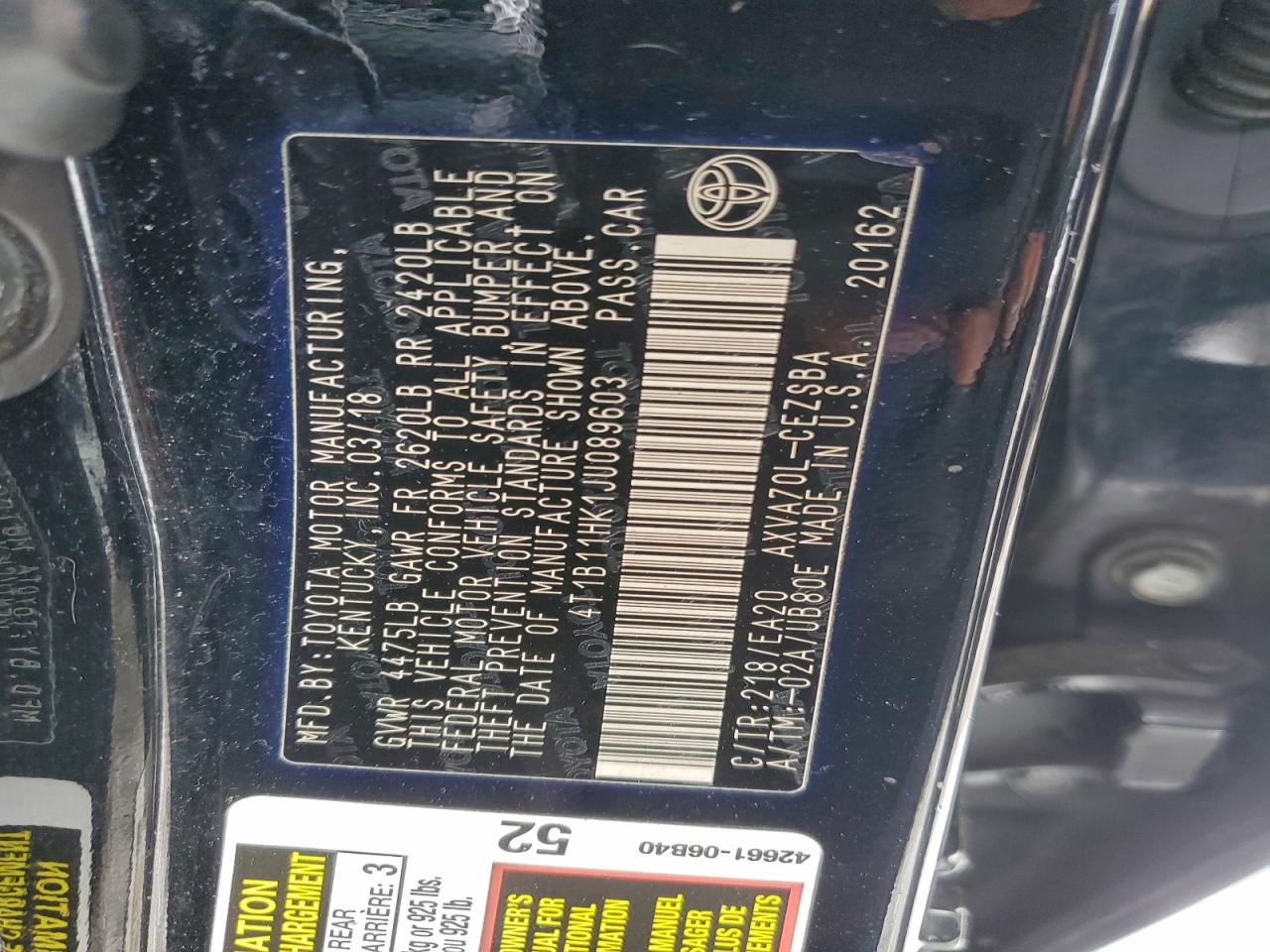 2018 TOYOTA CAMRY SE photo 12
