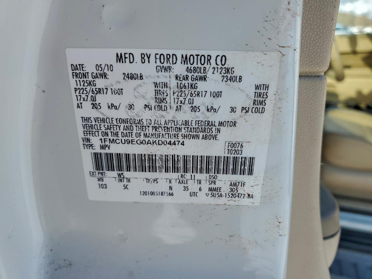 2010 FORD ESCAPE LIMITED photo 13