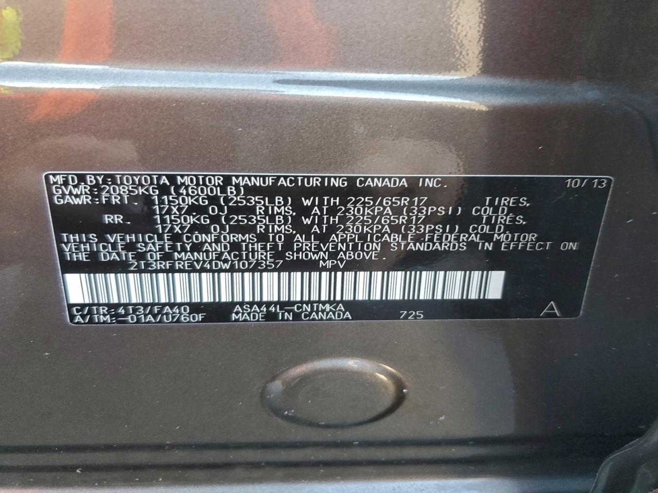 2013 TOYOTA RAV4 XLE photo 37