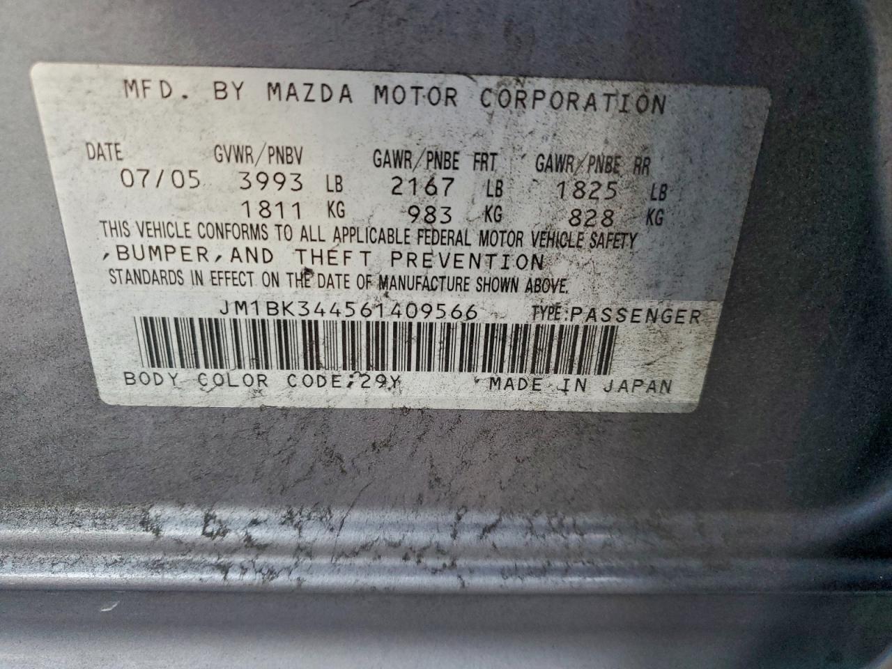 2006 MAZDA 3 HATCHBACK photo 12