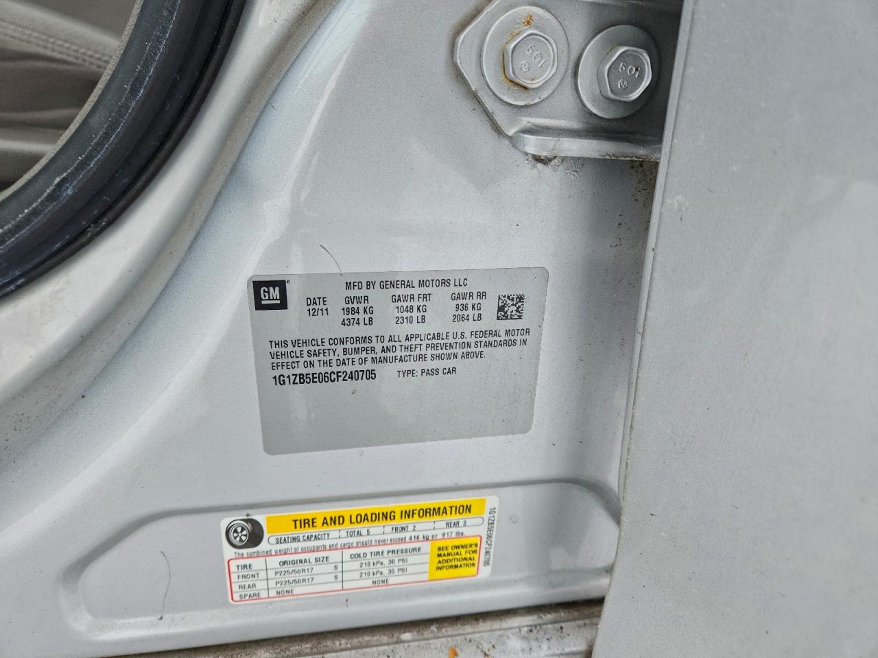 2012 CHEVROLET MALIBU LS photo 12