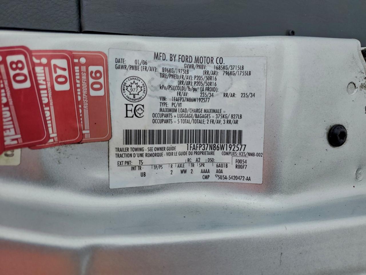 2006 FORD FOCUS ZX5 photo 12