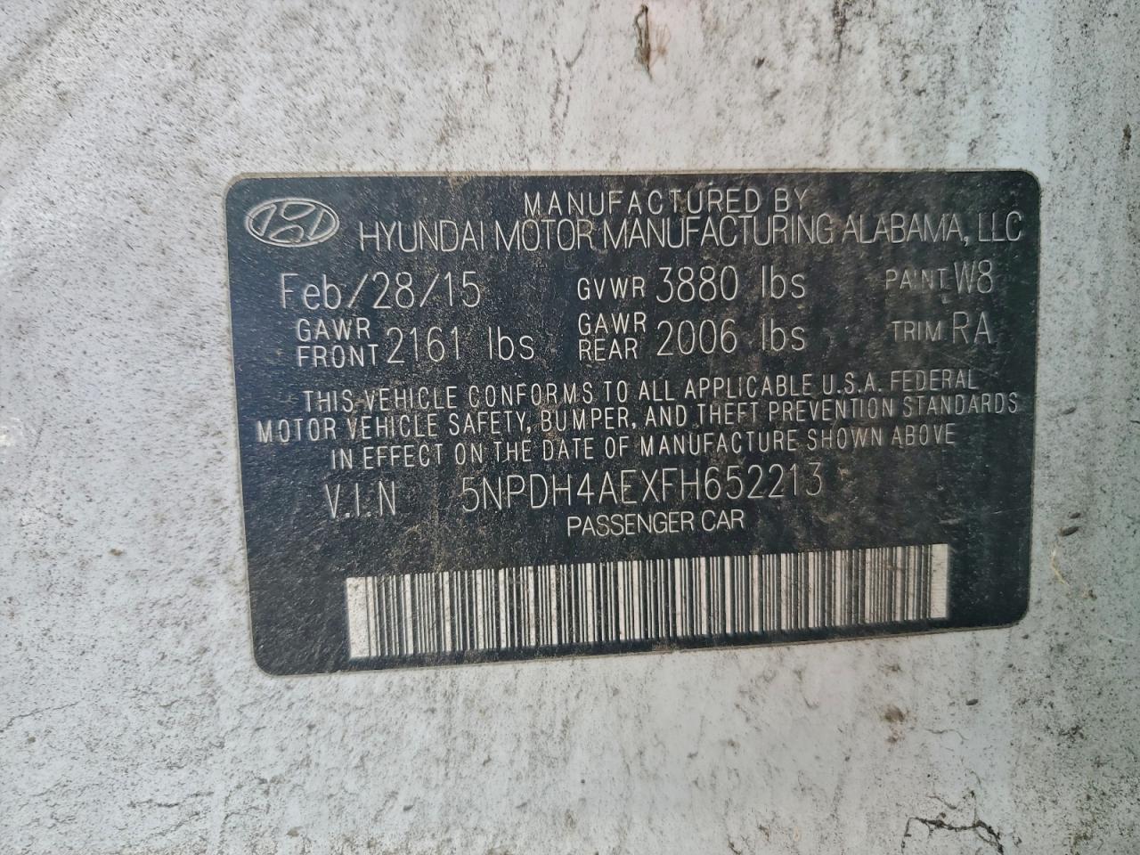 2015 HYUNDAI ELANTRA SE photo 12