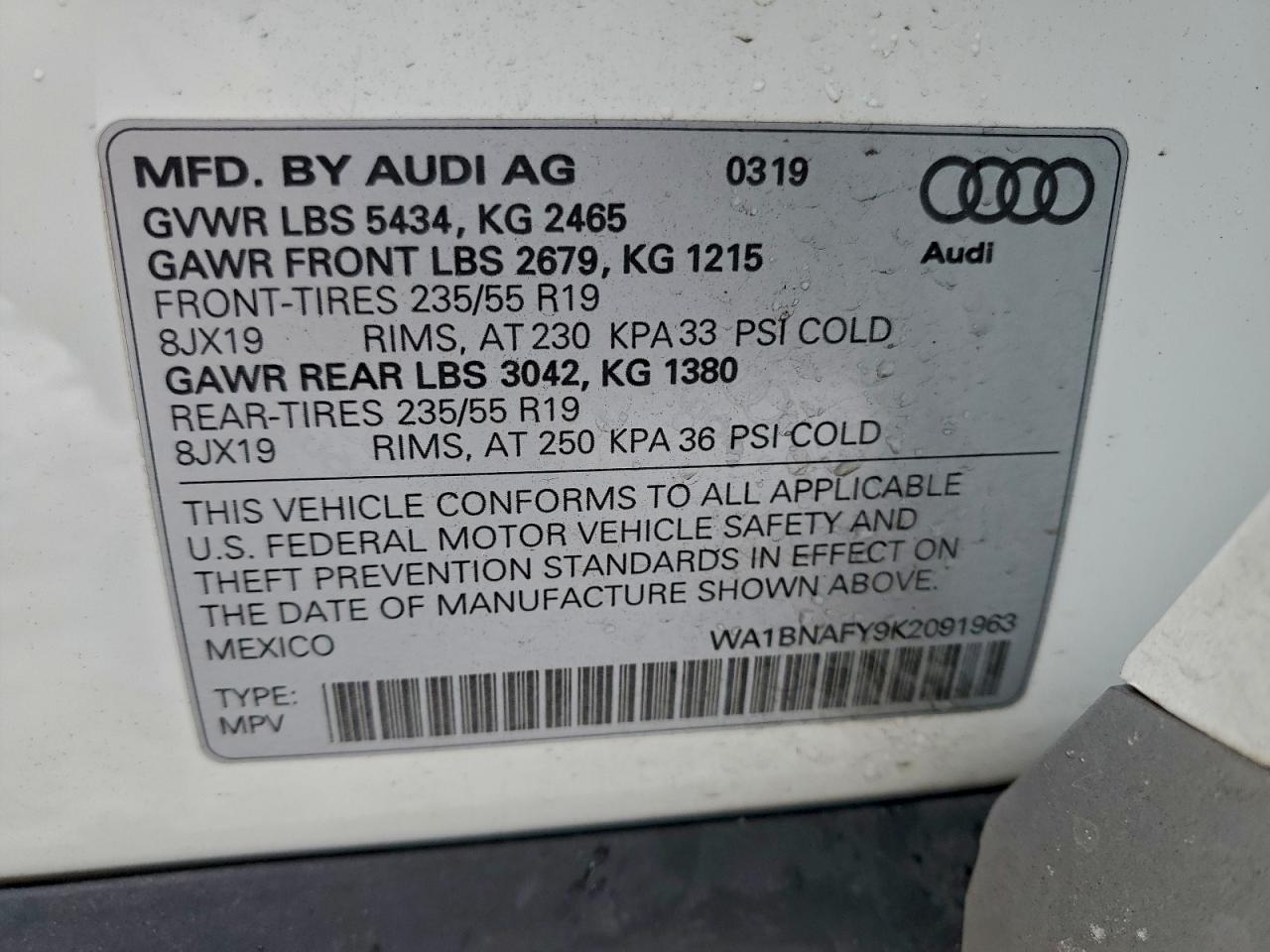 2019 AUDI Q5 PREMIUM PLUS photo 13
