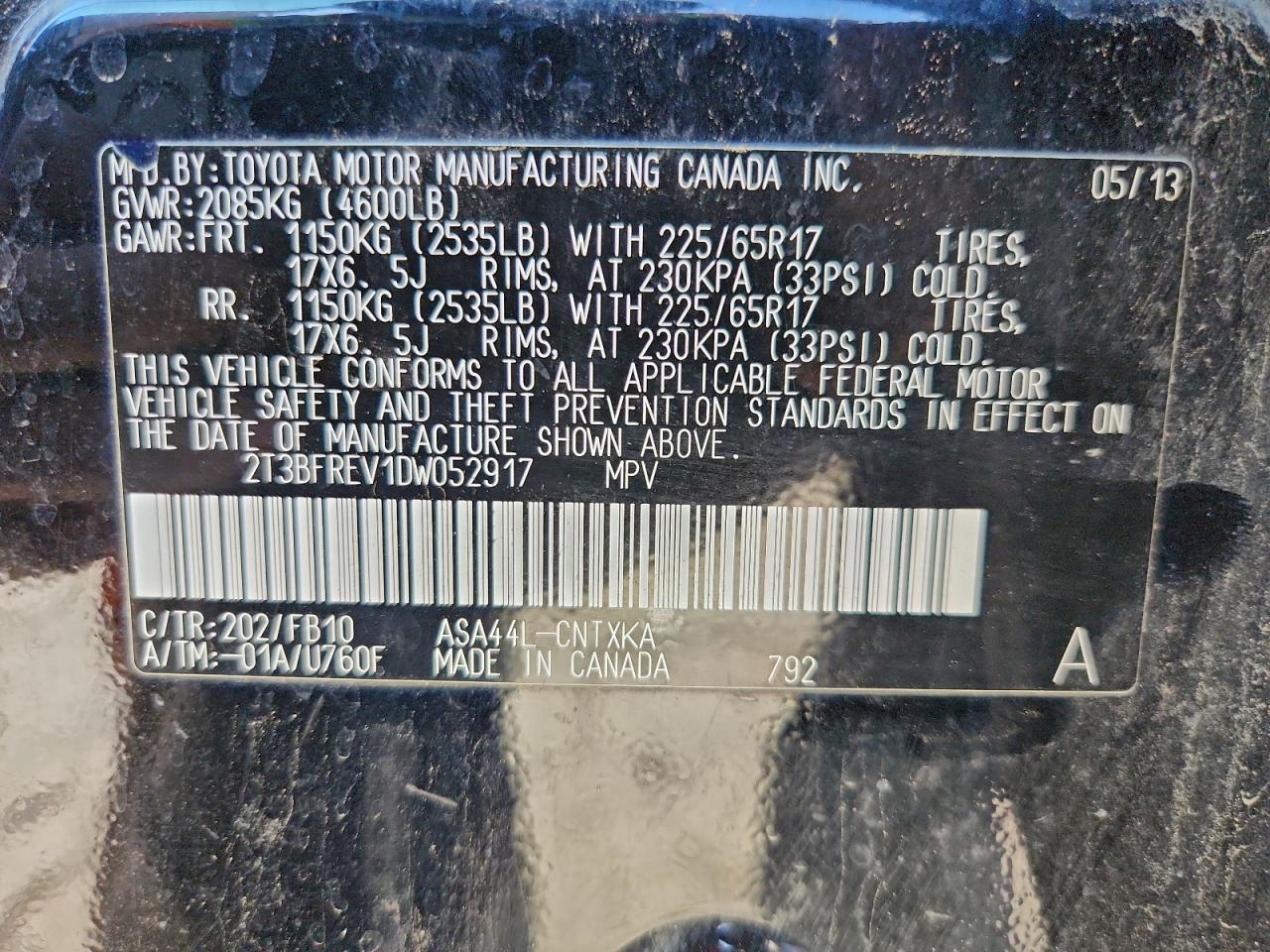 2013 TOYOTA RAV4 LE photo 13