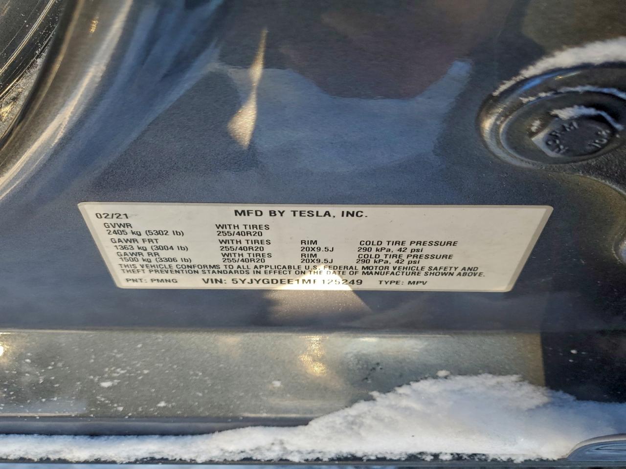 2021 TESLA MODEL Y photo 12