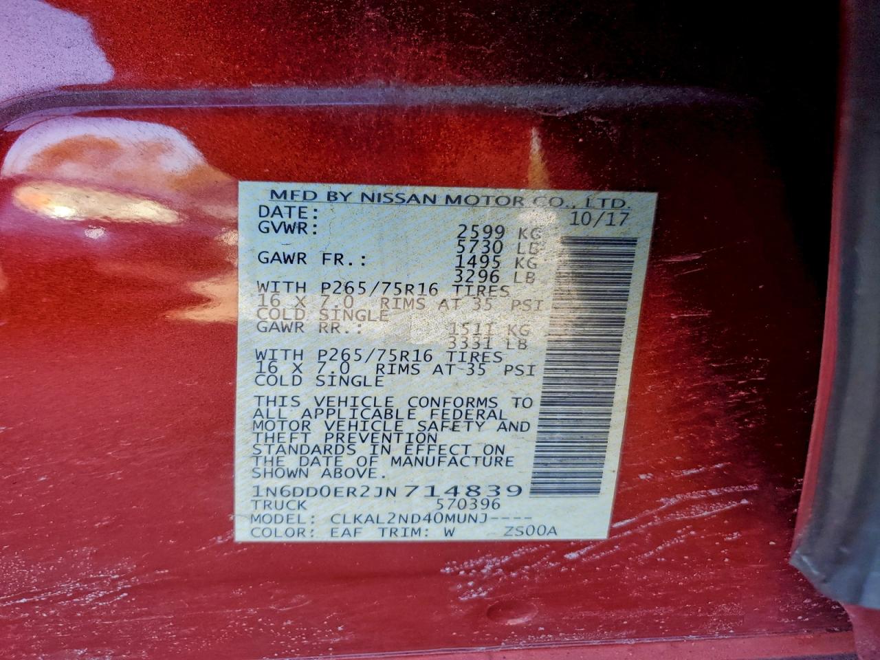2018 NISSAN FRONTIER S photo 12