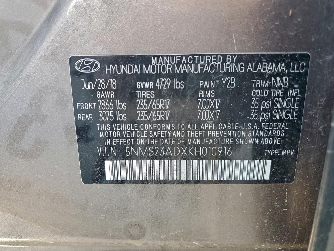 2019 HYUNDAI SANTA FE SE photo 13
