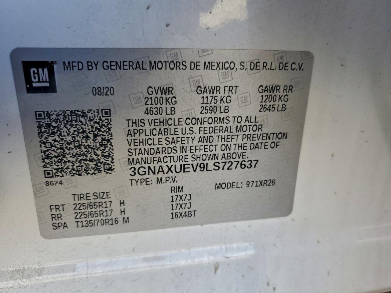 2020 CHEVROLET EQUINOX LT photo 25
