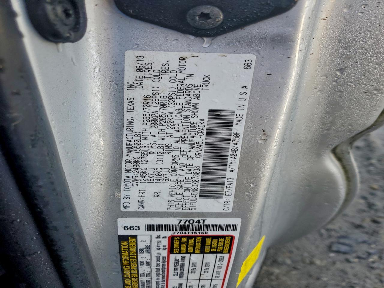 2013 TOYOTA TACOMA photo 12