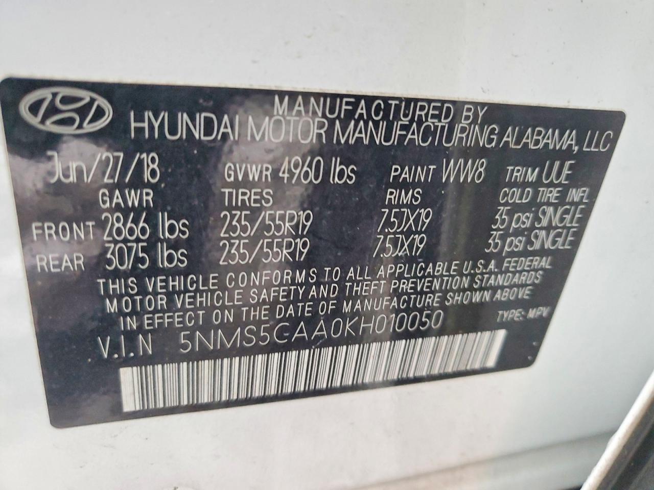 2019 HYUNDAI SANTA FE LIMITED photo 13