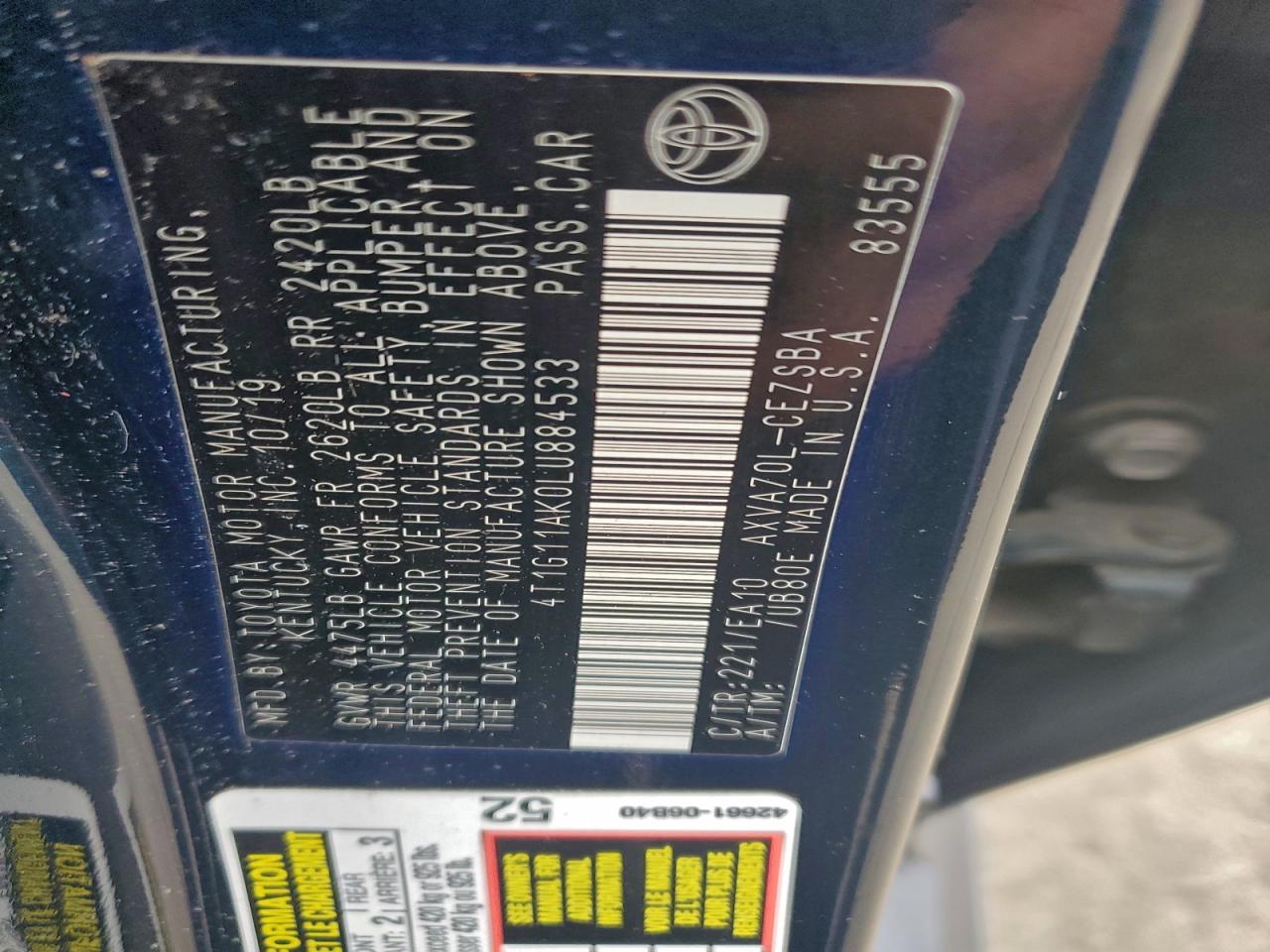 2020 TOYOTA CAMRY SE photo 13