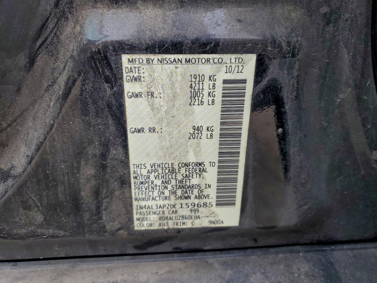 2013 NISSAN ALTIMA 2.5 photo 12