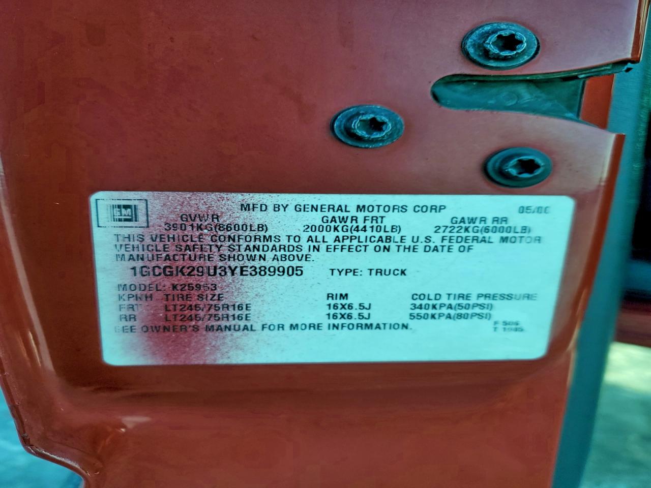 2000 CHEVROLET SILVERADO K2500 photo 12
