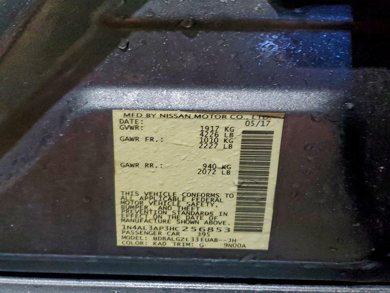 2017 NISSAN ALTIMA 2.5 photo 12