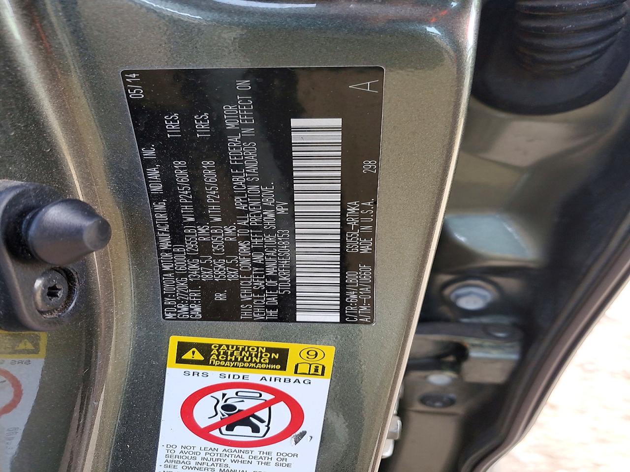 2014 TOYOTA HIGHLANDER XLE photo 12