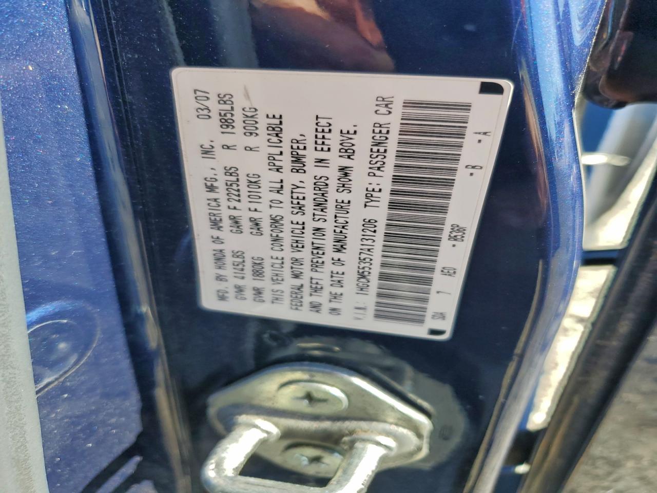 2007 HONDA ACCORD SE photo 12