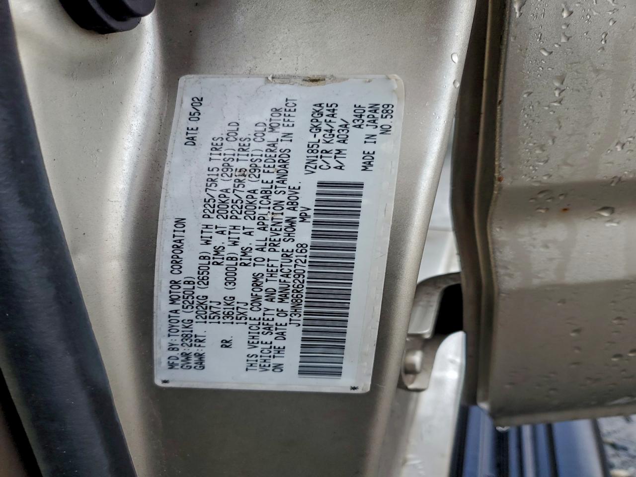 2002 TOYOTA 4RUNNER SR5 photo 13