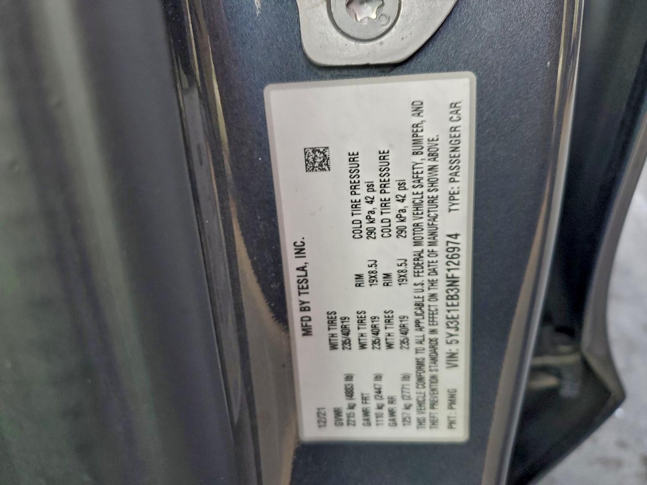 2022 TESLA MODEL 3 photo 12