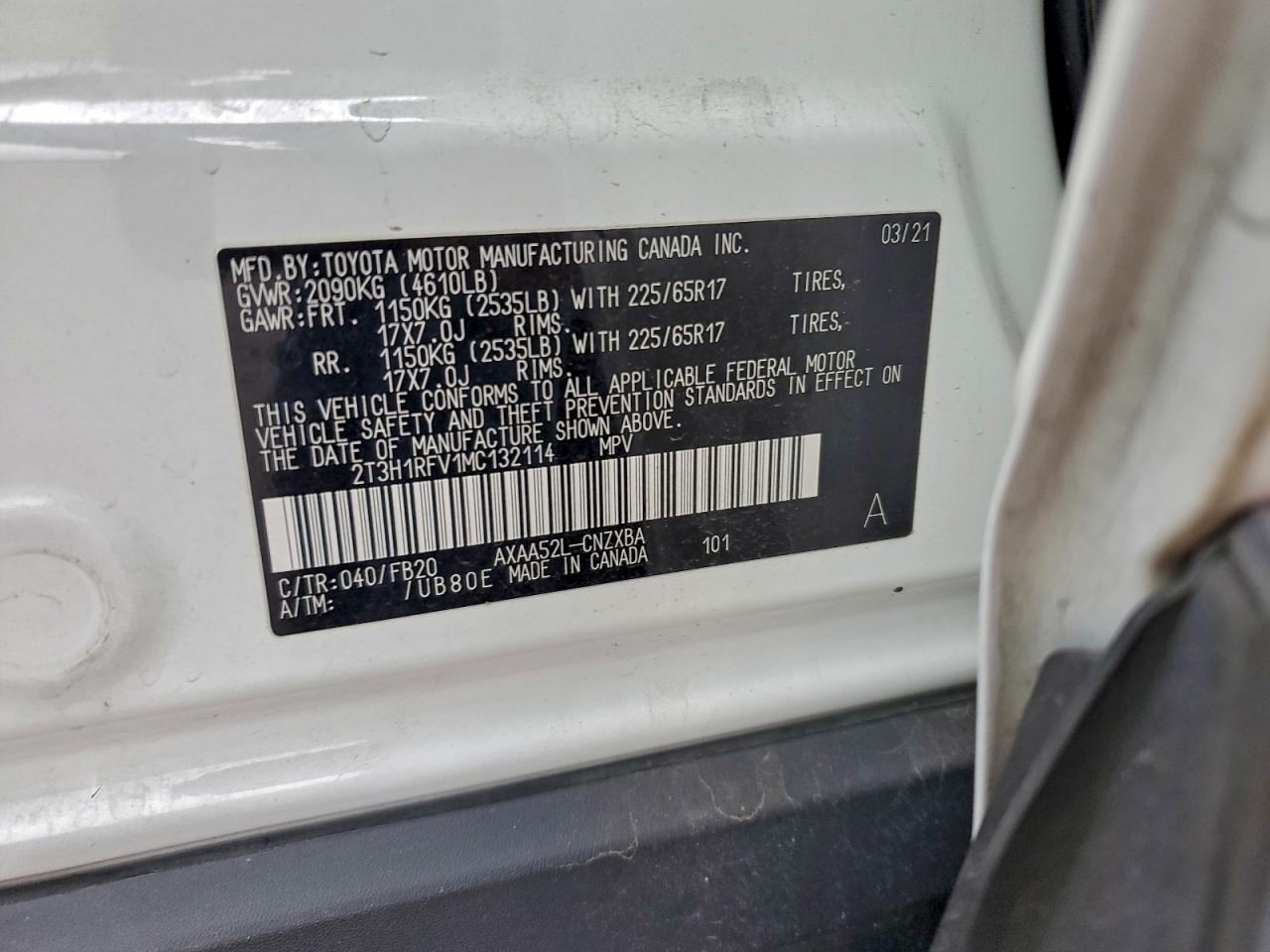 2021 TOYOTA RAV4 LE photo 13